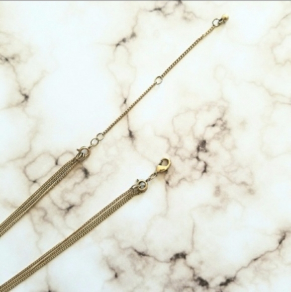 Green stone 3 in 1 layer vintage look necklace - Picture 3 of 8